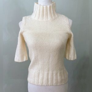 Express Winter Winter White Cold Shoulder Sweater